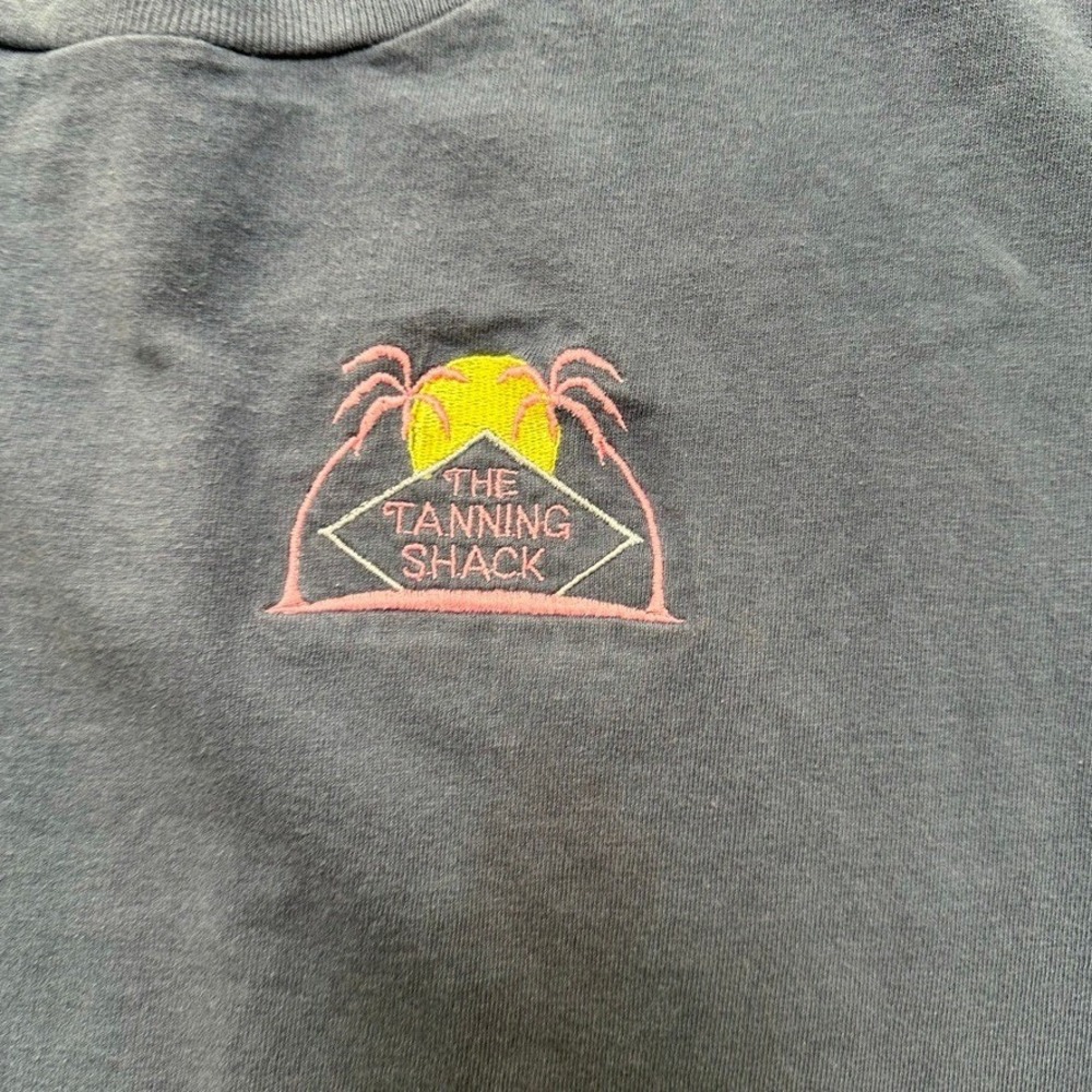 Vintage 90s The Tanning Shack T-Shirt Mens XL Blue Single Stitch Made in USA - Picture 5 of 7